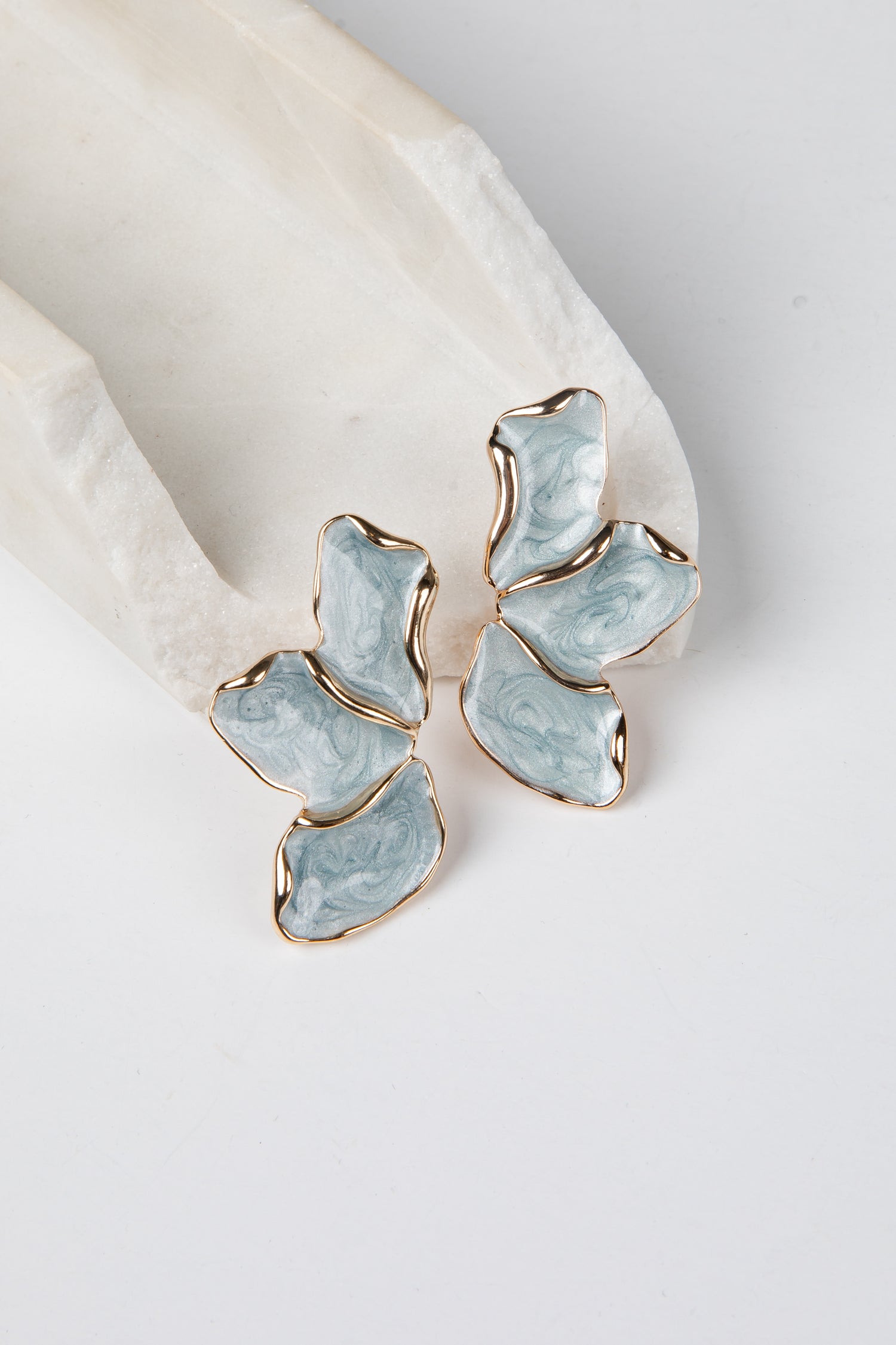 Harlow Blue Flower Drop Earrings