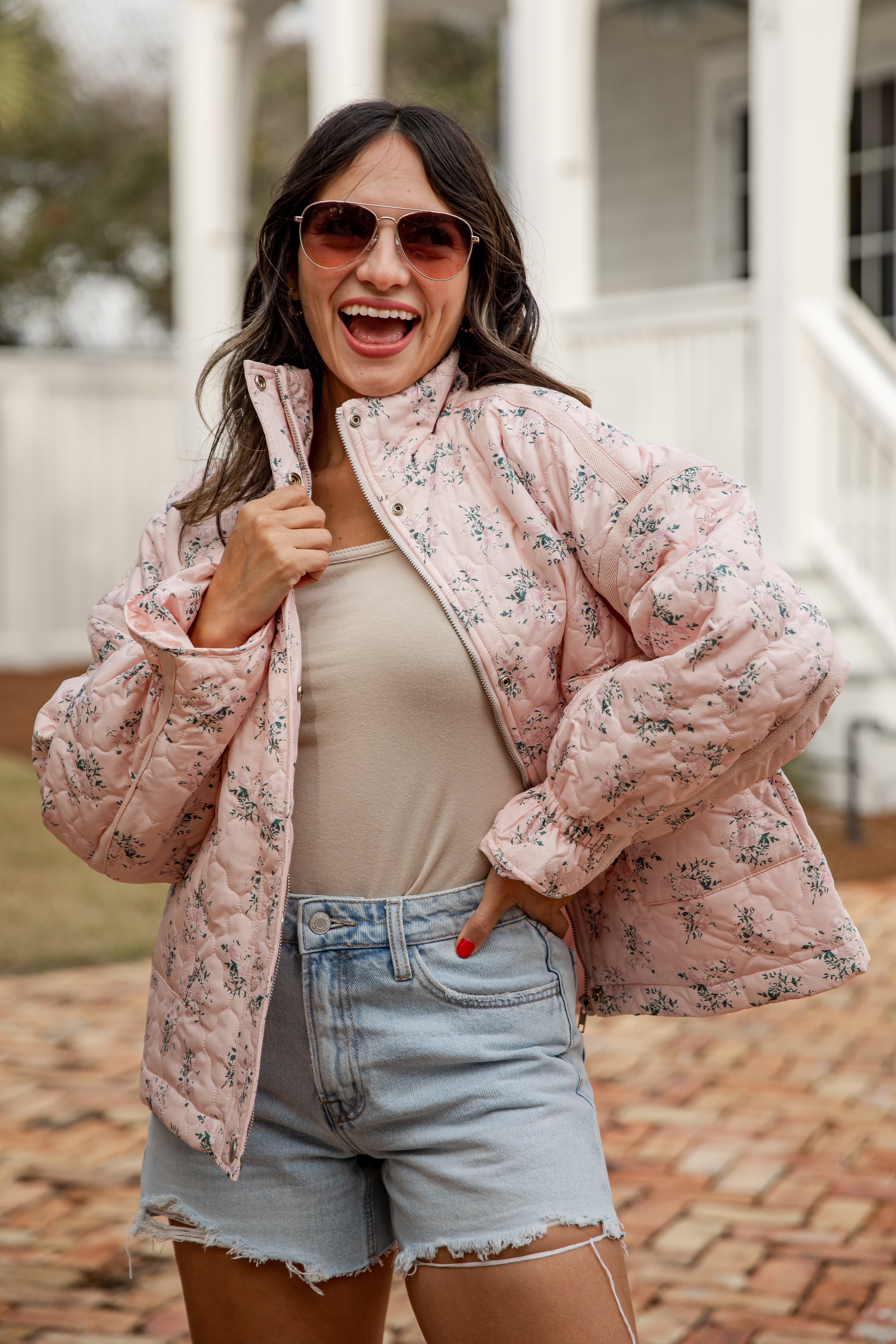 FINAL SALE - Sweet Soul Blush Floral Quilted Jacket