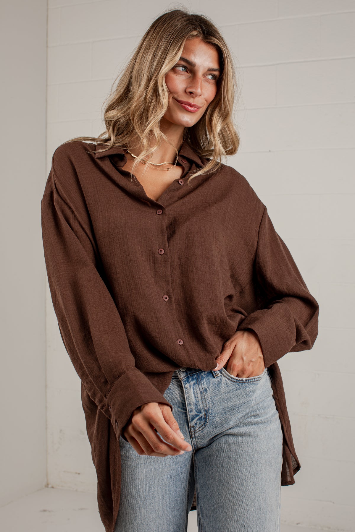 Allison Oversized Button-Up Blouse