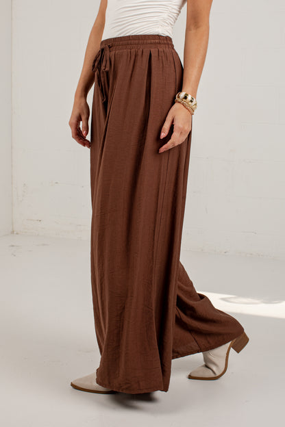 One More Toast Brown Wide Leg Pants