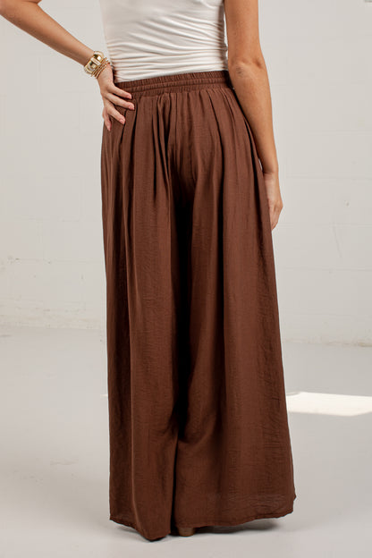 One More Toast Brown Wide Leg Pants