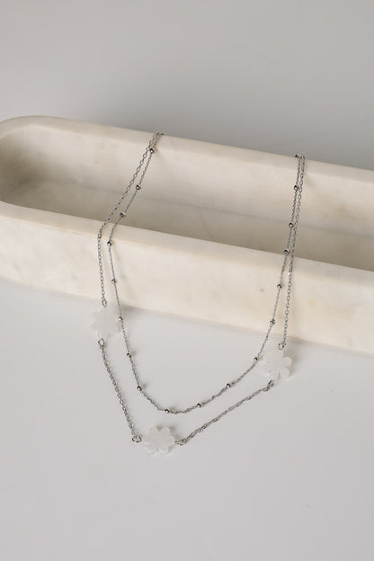 Alexa Cream Flower Charm Necklace