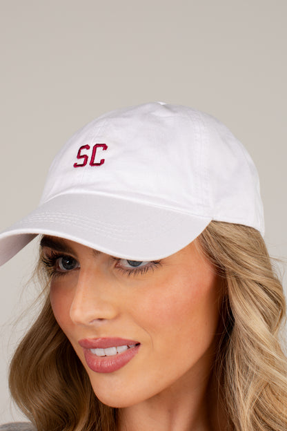 White South Carolina Embroidered Baseball Hat