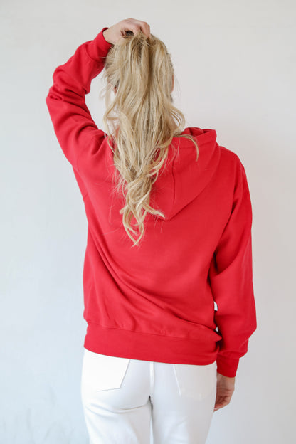 Red Chop Chop Script Embroidered Hoodie