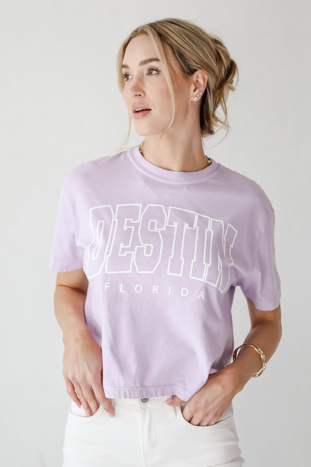 Lavender Destin Florida Cropped Tee