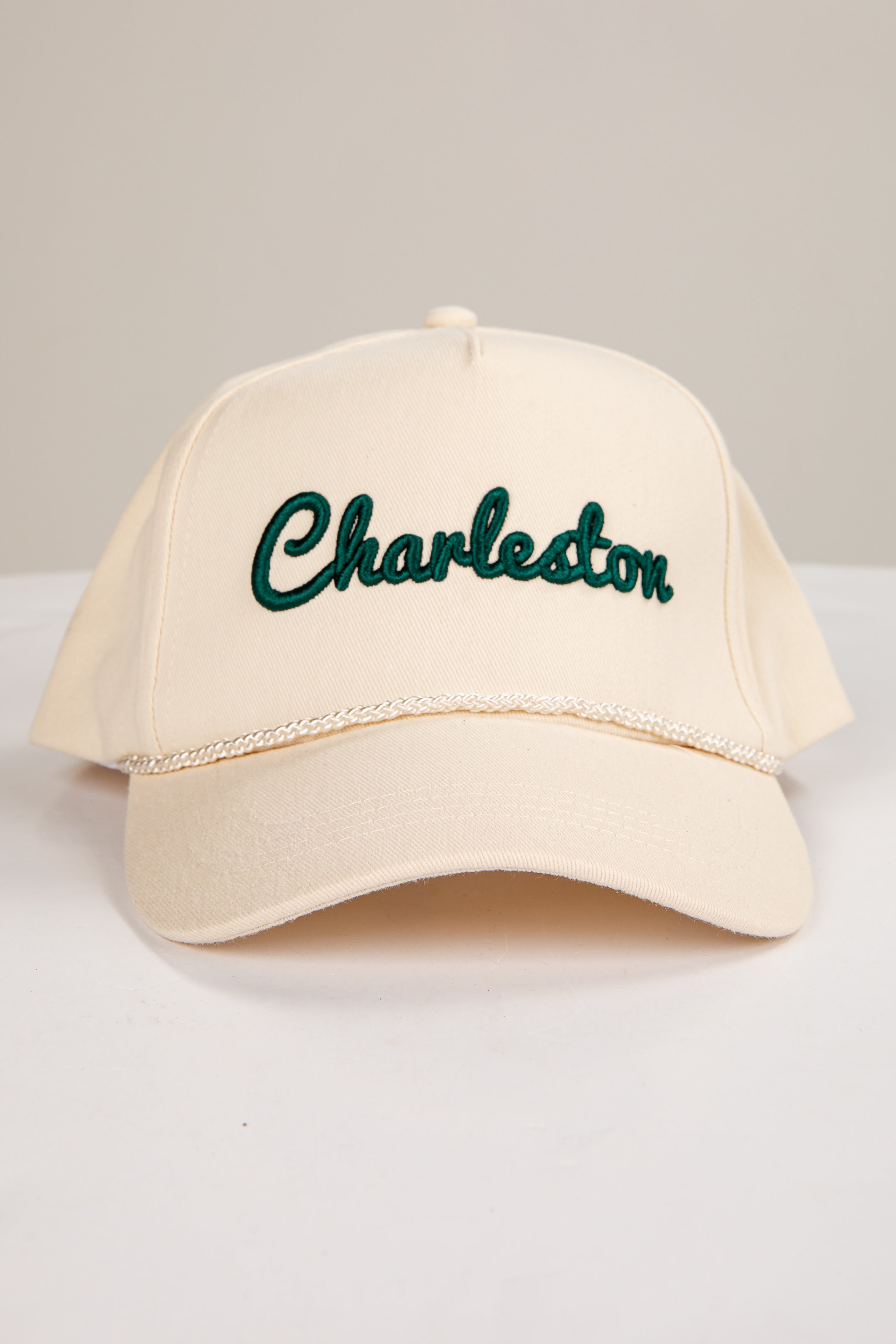 Beige cap with &