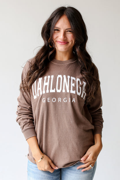 Brown Dahlonega Georgia Long Sleeve Tee front view