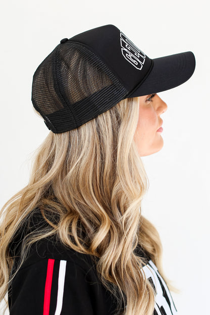 black Georgia Trucker Hat side view