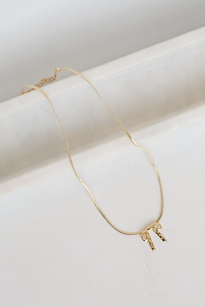 Gracie Gold Bow Charm Necklace