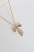 Camila Gold Rhinestone Bow Charm Necklace