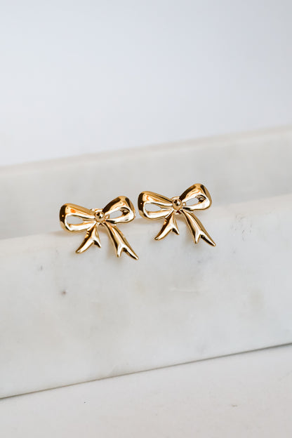 Finley Gold Bow Earrings