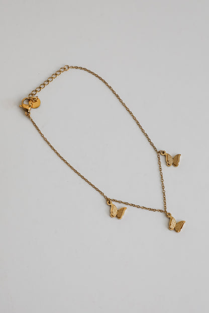 Ariana Gold Butterfly Charm Anklet