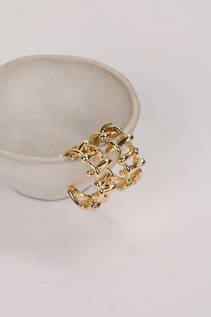 Maggie Gold Chainlink Hoop Earrings