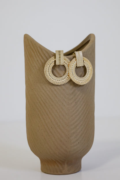 Melissa Gold Textured Statement Earrings