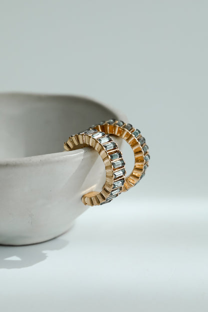 Presley Gold Gemstone Hoop Earrings
