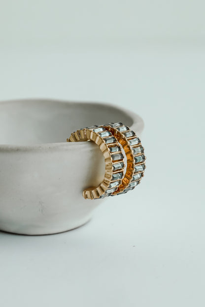 Presley Gold Gemstone Hoop Earrings
