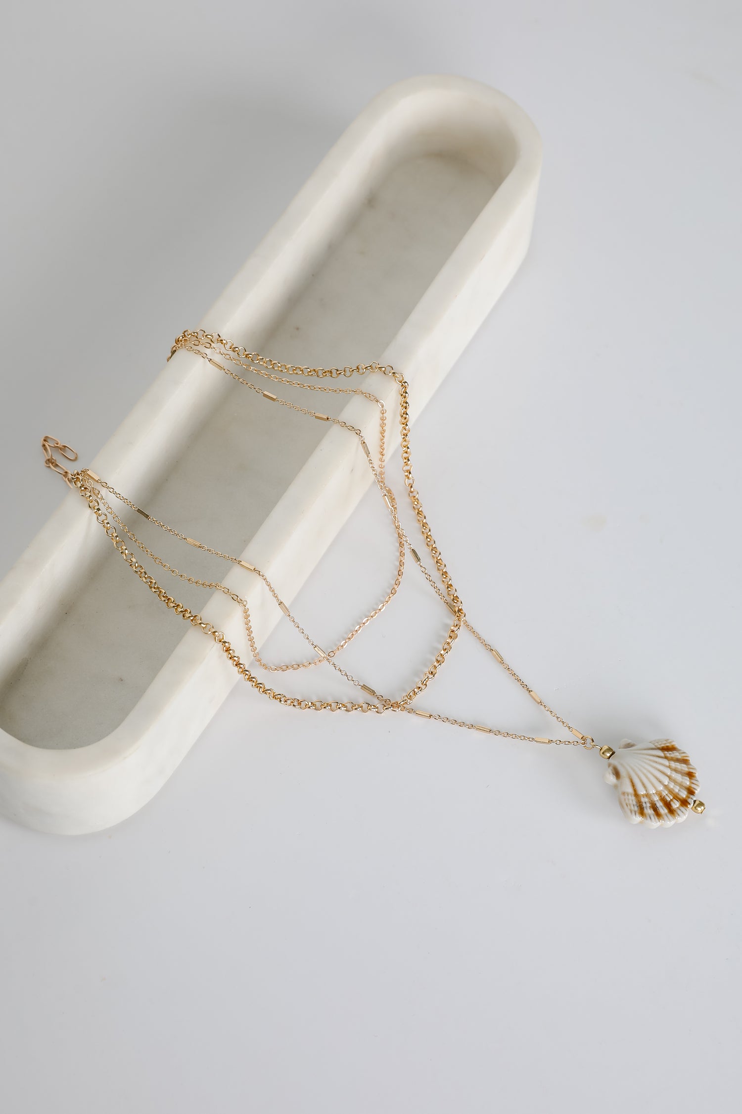 Marina Gold Layered Seashell Charm Necklace