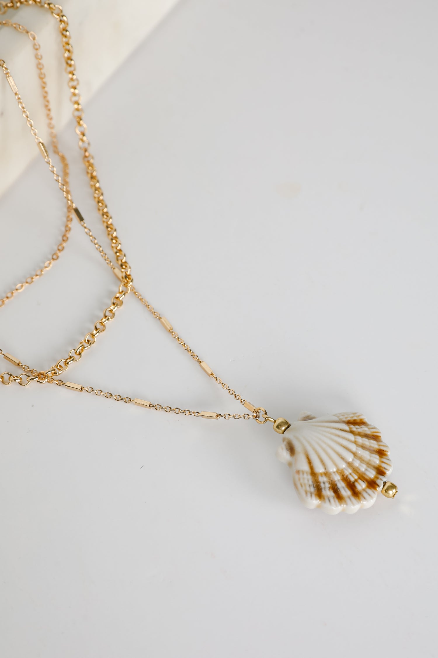 Marina Gold Layered Seashell Charm Necklace