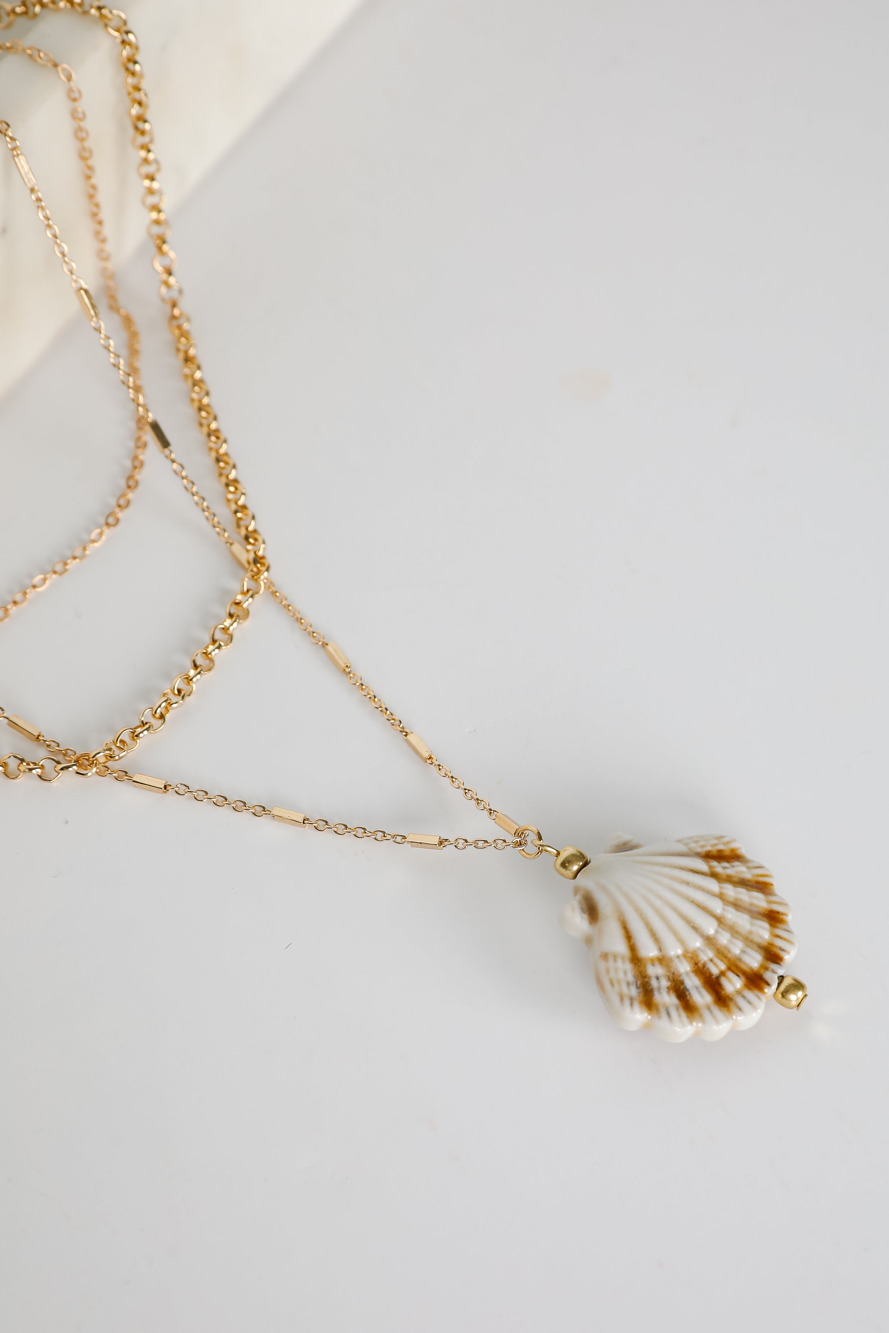 Marina Gold Layered Seashell Charm Necklace