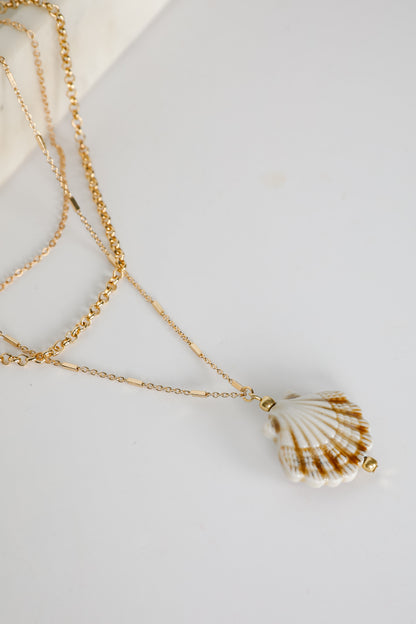 Marina Gold Layered Seashell Charm Necklace