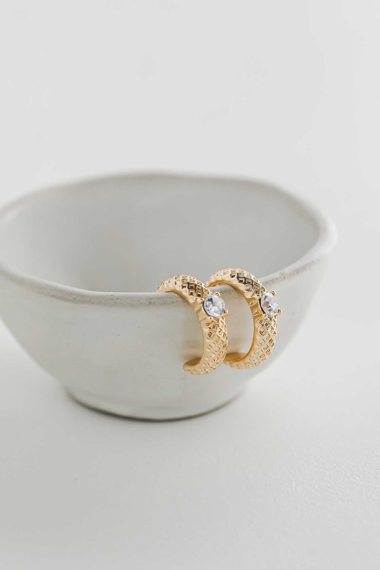 Maria Gold Rhinestone Hoop Earrings