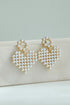 Lennon Gold Pearl Heart Drop Earrings