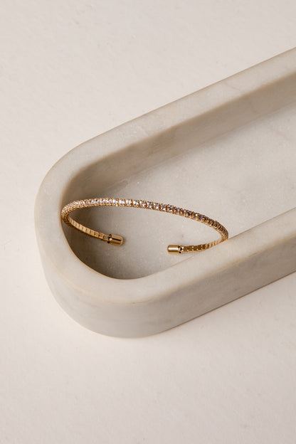 Michelle Gold Rhinestone Cuff Bracelet