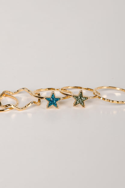 Erin Gold Star Ring Set