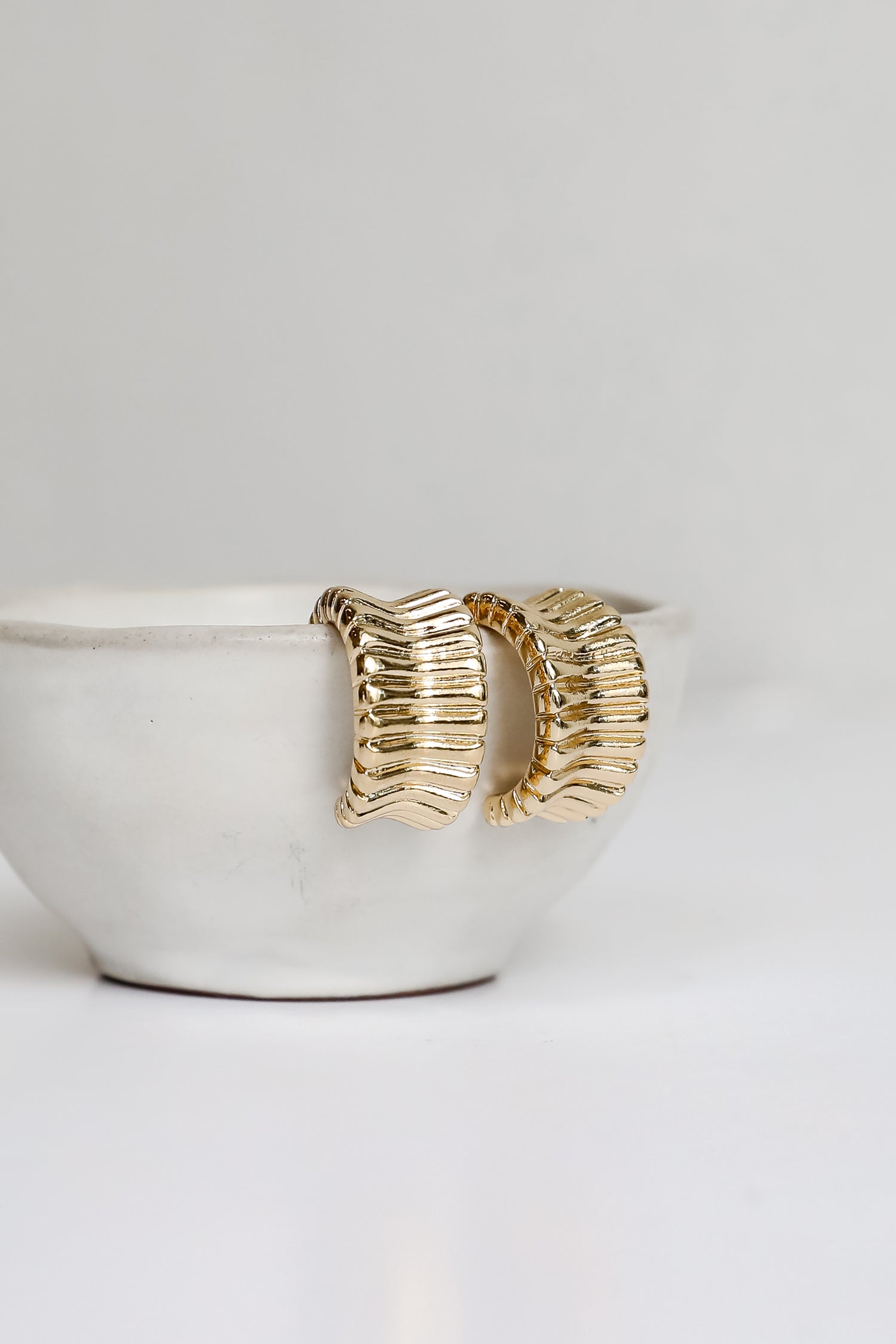 Samantha Textured Hoop Earrings