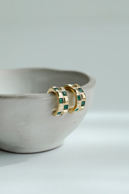 Kaylee Checkered Mini Hoop Earrings