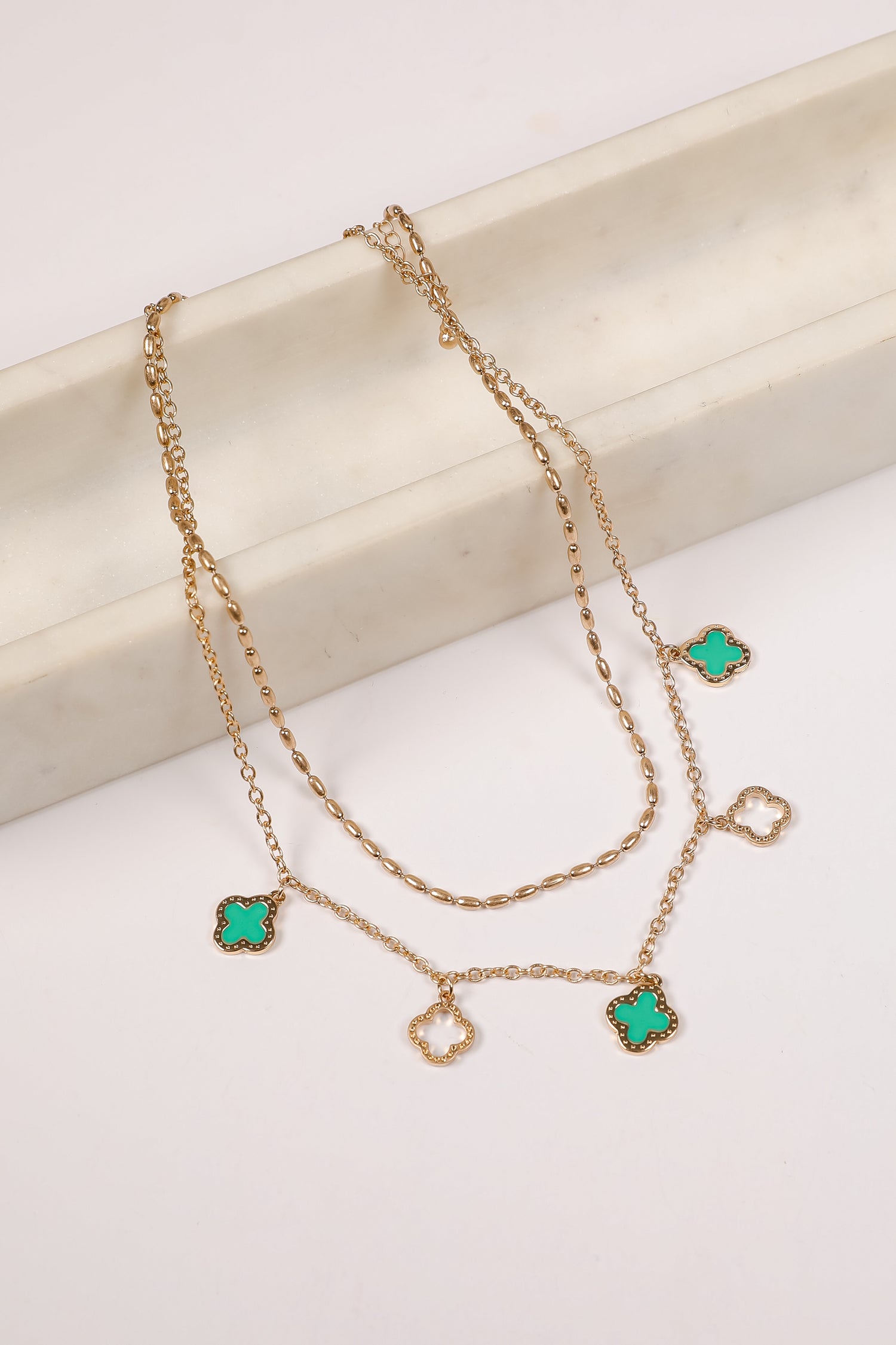 Gianna Quatrefoil Layered Chain Necklace
