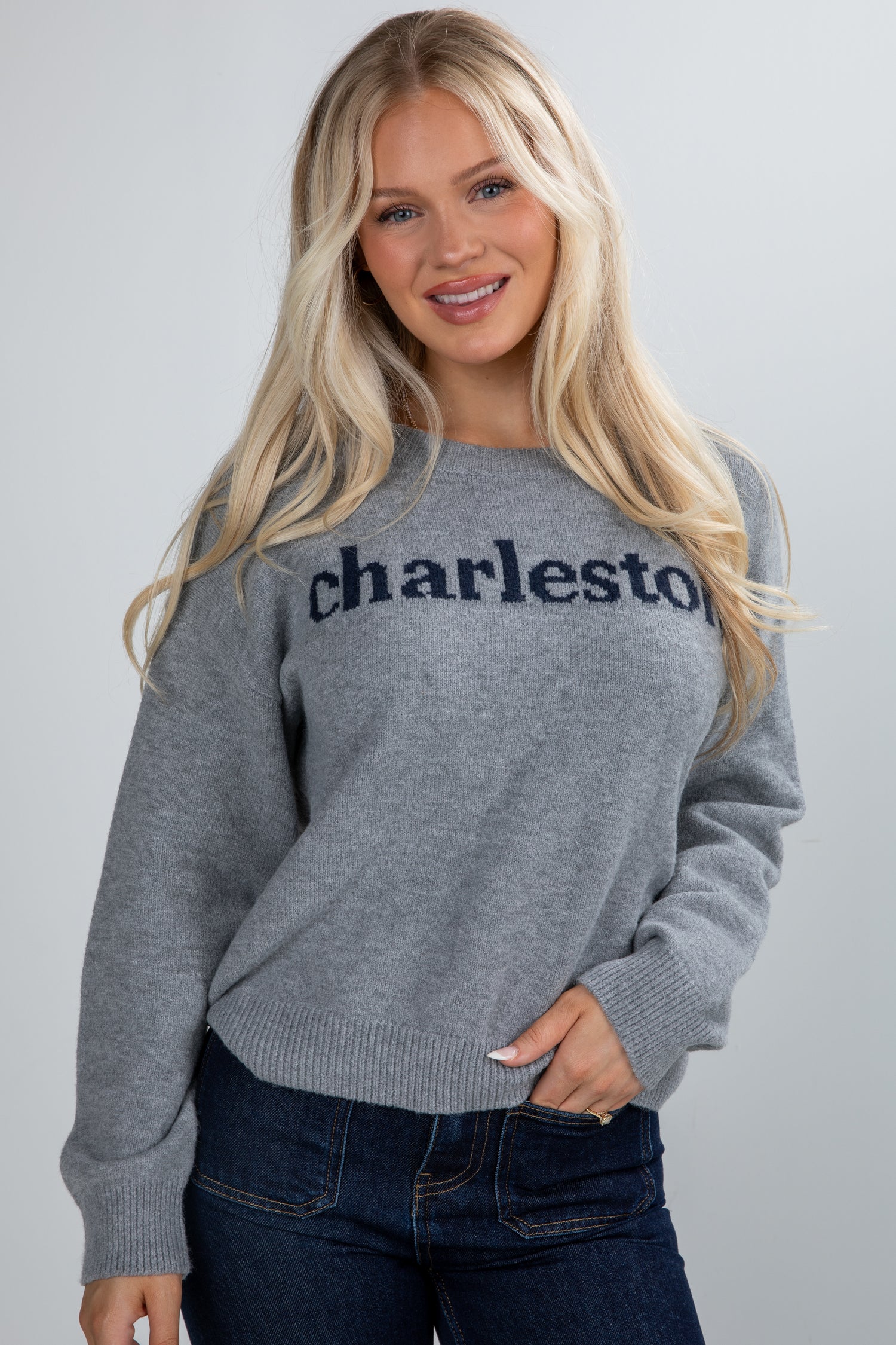 grey charleston sweater