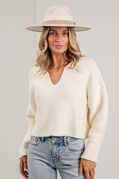 Most Requested Ivory Collared Sweater
