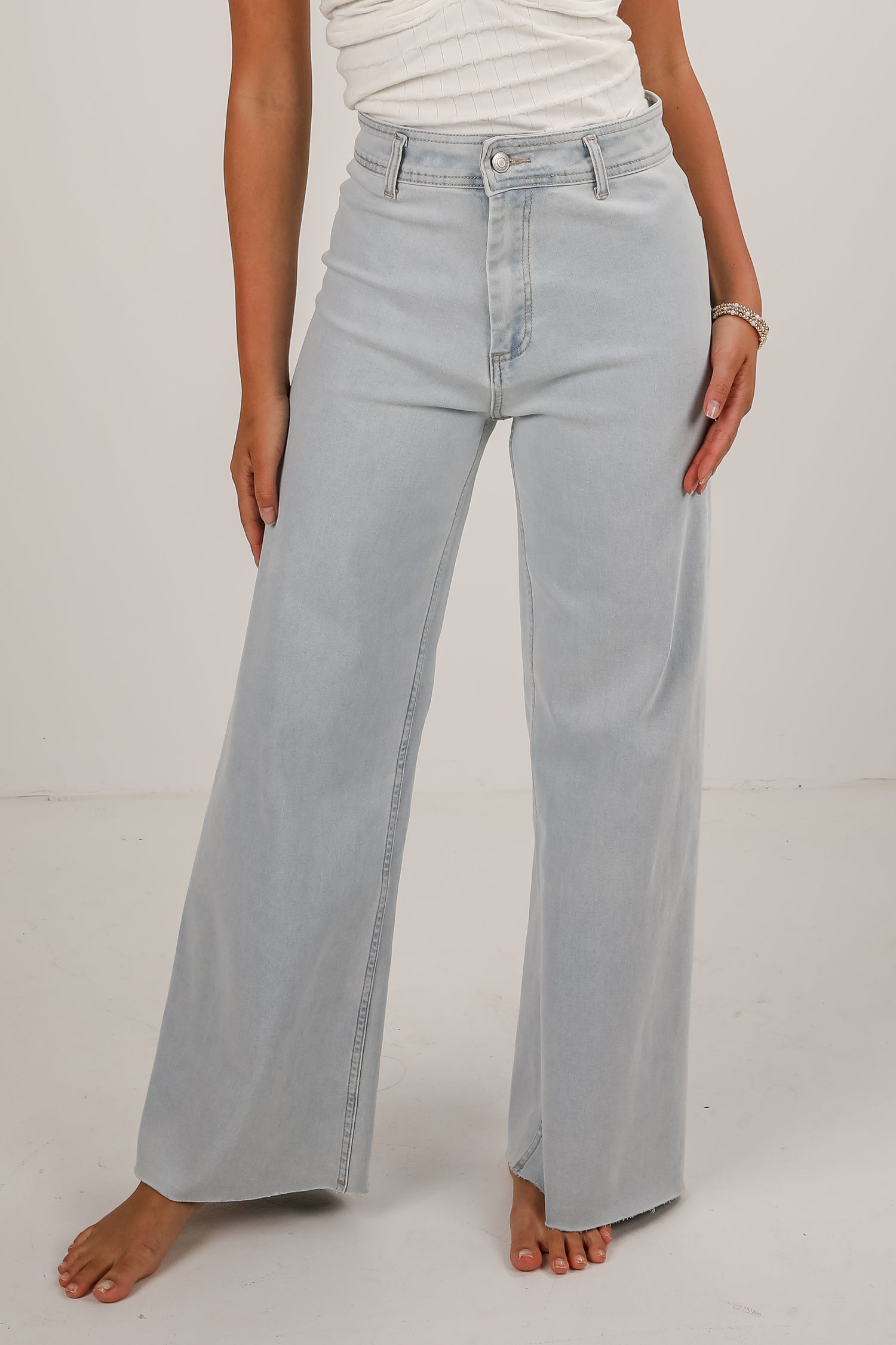 Lexi Light Wash High-Rise Wide Leg Jeans