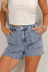 Gretchen Medium Wash High-Rise Mom Denim Shorts