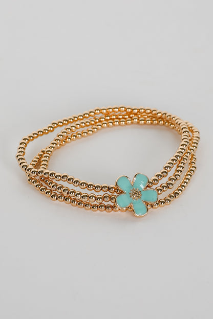 Catherine Beaded Flower Charm Bracelet
