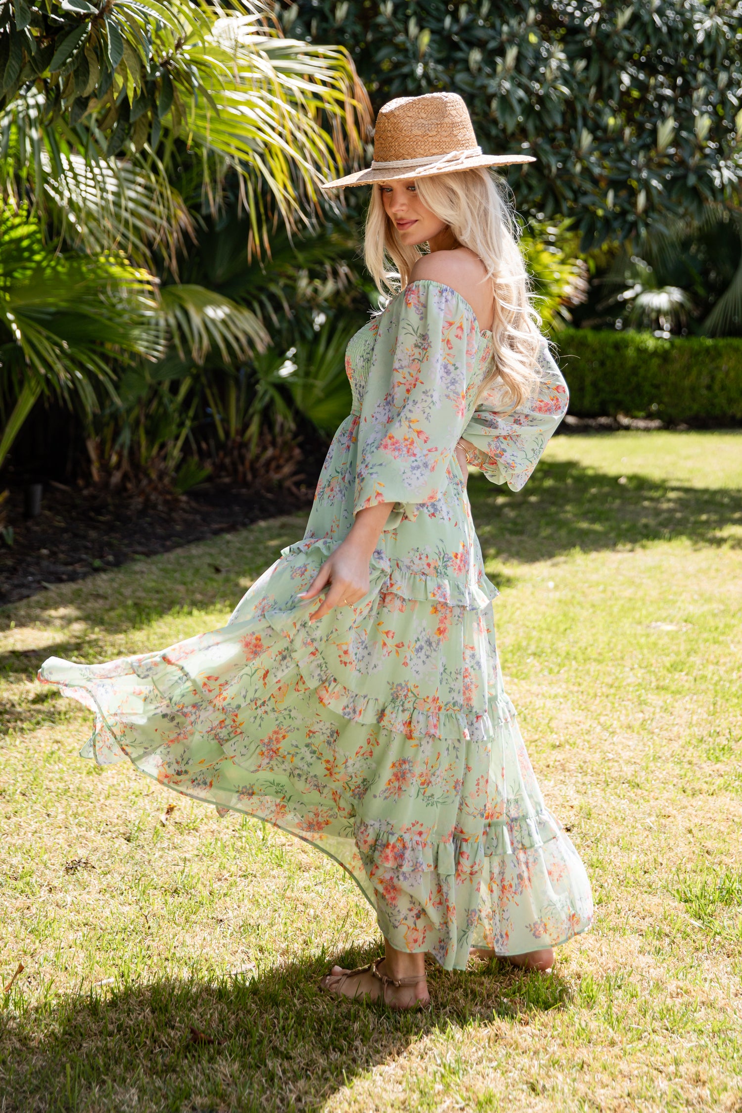 Garden Party Smocked Floral Maxi Dress | Trendy Woman Dress