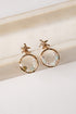 gold starfish drop hoop beaded earrings