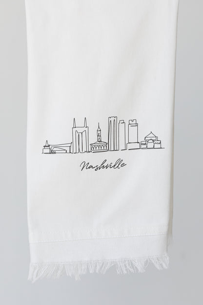 Nashville City Scape Hand Towel close up