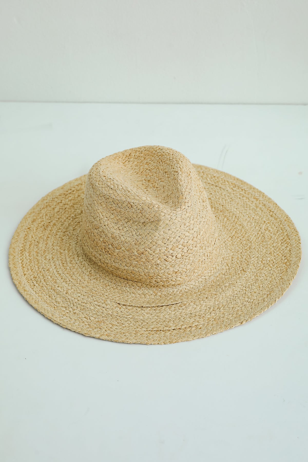 Beachside Charm Natural Straw Fedora Wide Brim Hat