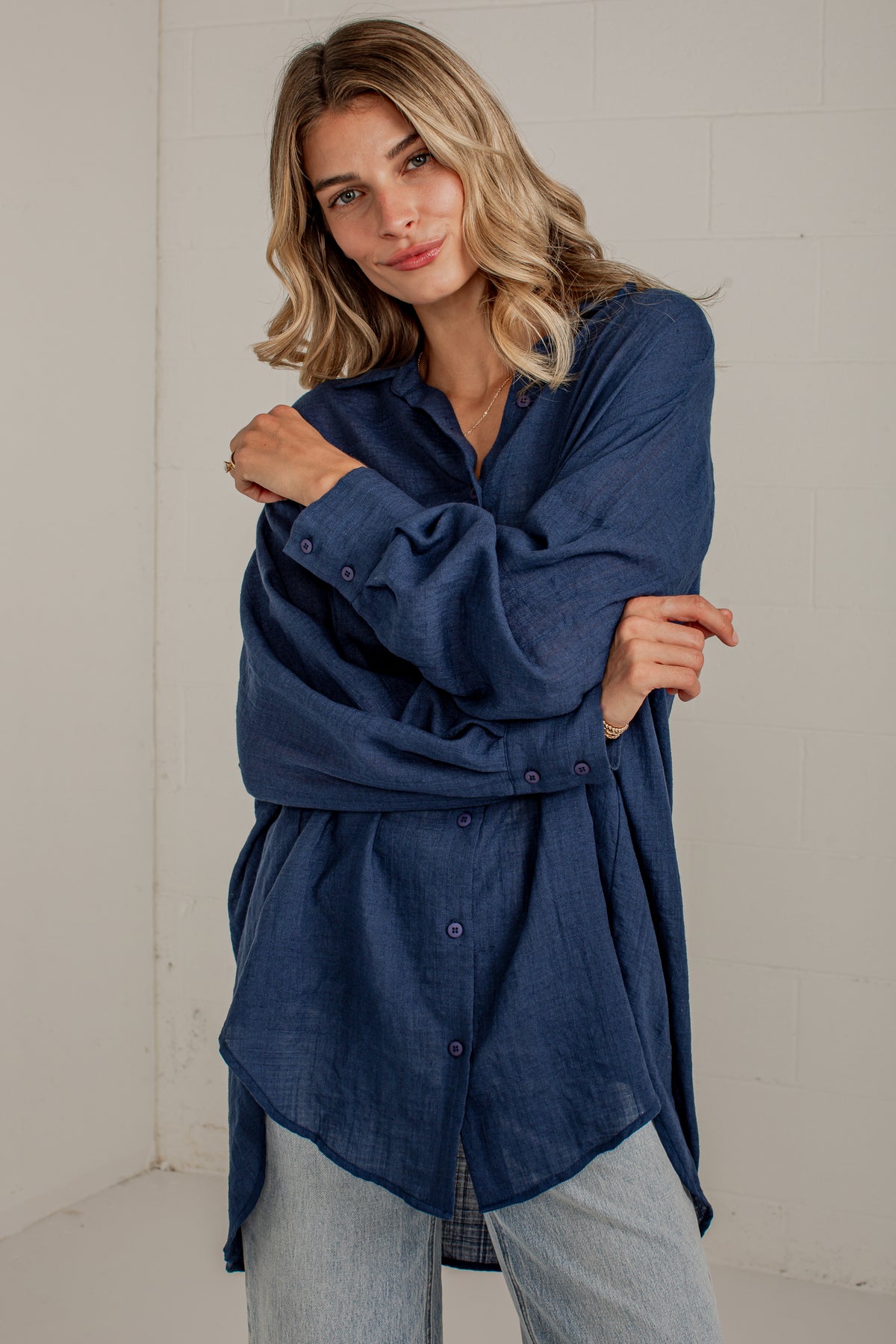 Allison Oversized Button-Up Blouse
