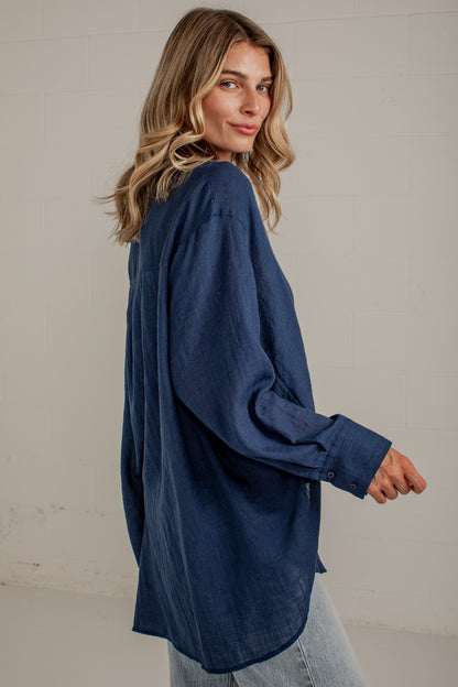 Allison Oversized Button-Up Blouse