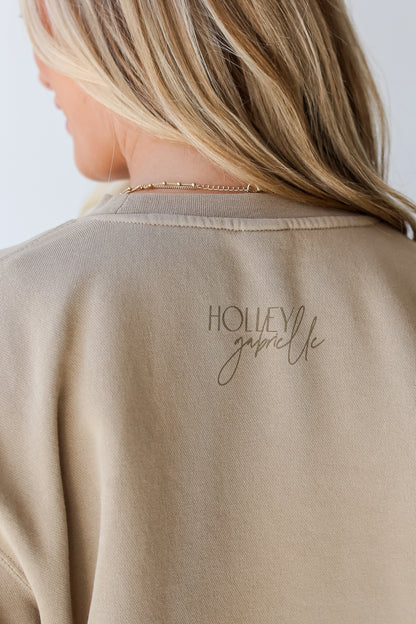 Tan Nurse Life Pullover back view close up