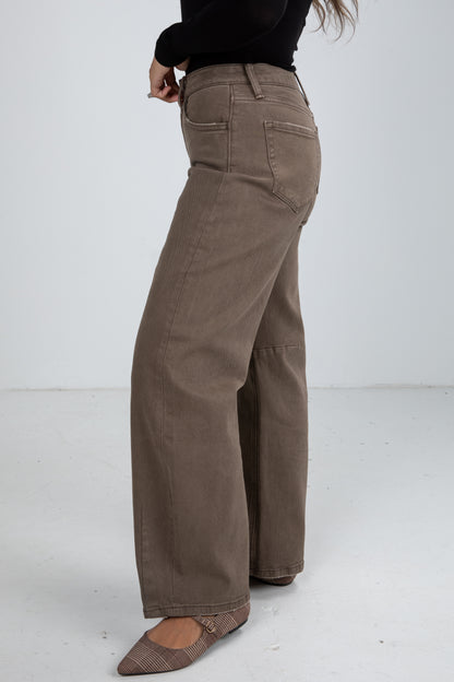 brown jeans