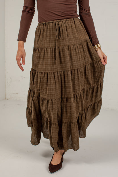 Countryside Chapters Plaid Maxi Skirt