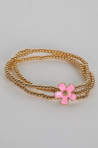 Catherine Beaded Flower Charm Bracelet