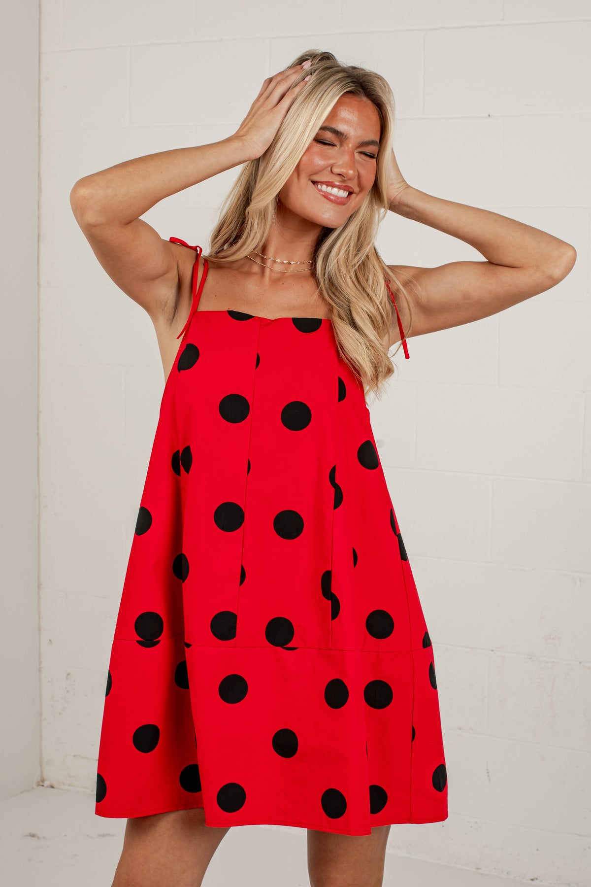 Rally In Red Polka Dot Mini Dress