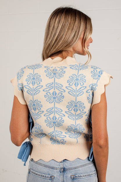 Always On My Mind Floral Tie Side Sweater