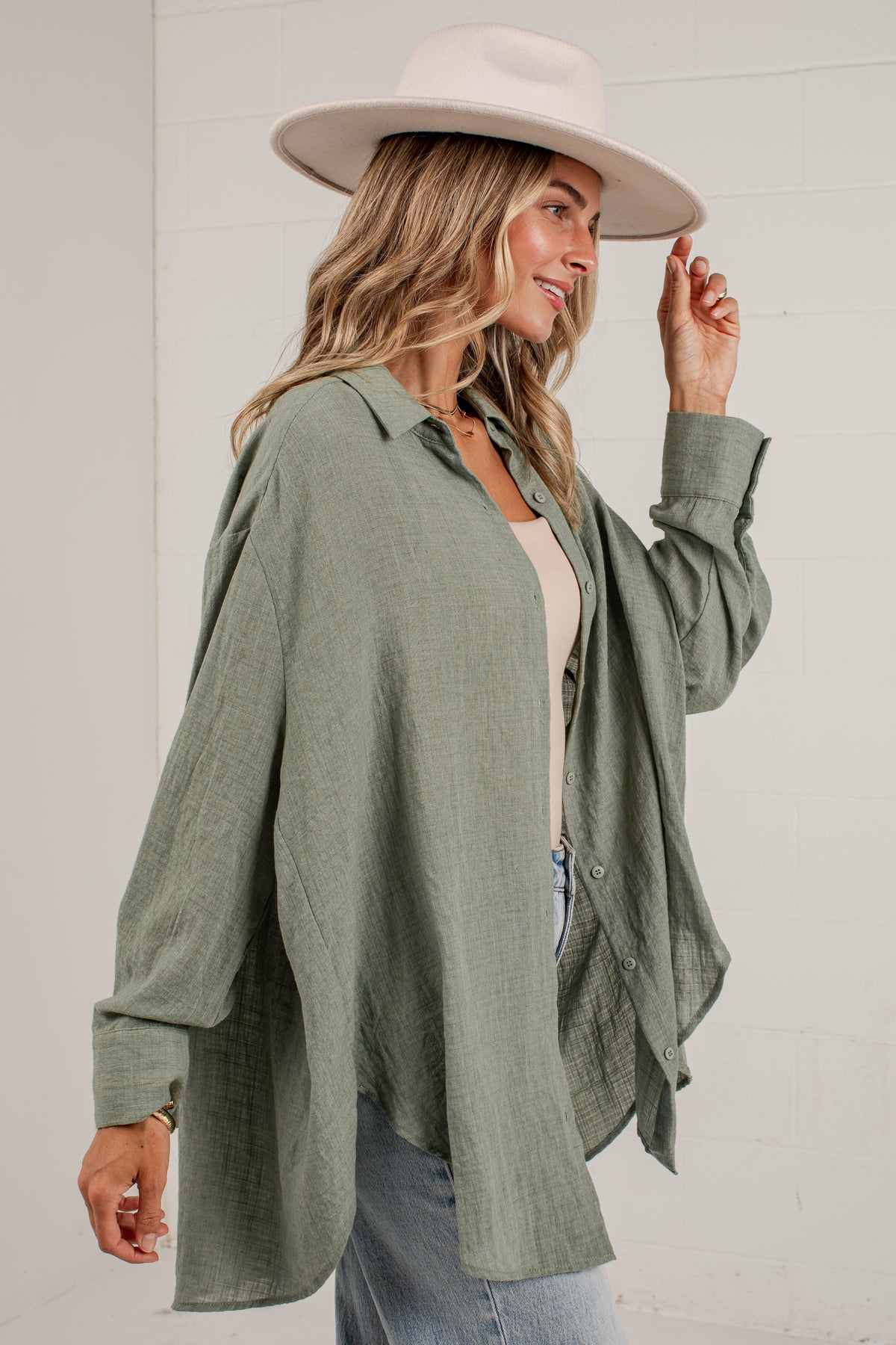 Allison Oversized Button-Up Blouse