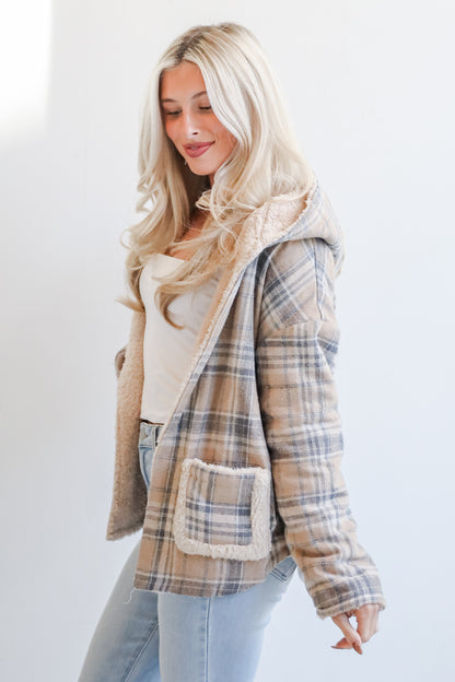 Perfected Comfort Reversible Sherpa Plaid Jacket